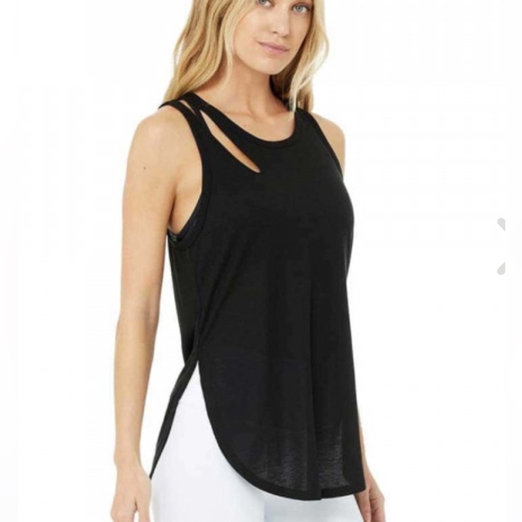ALO Yoga | Tops | Alo Yoga Ribbed Peak Tank Black | Poshmark